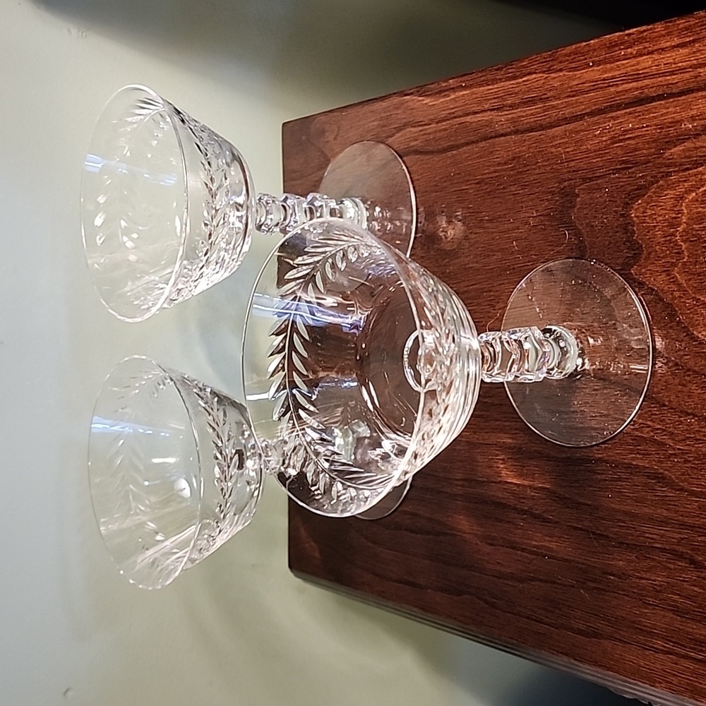(3) Tiffin Franciscan MidCentury Modern 1950s Crystal Wine / Sherberts  EUC